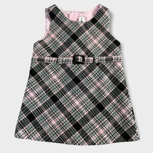 Tweed Toddler Baby Dress Jumper Pink Black Sleeveless 24 month 2T